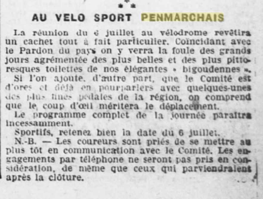 Velo sport penmarchais1